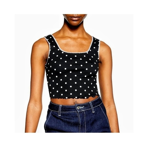 NEW Topshop | Crop‎ Polk dot Tank Top 4 - Picture 13 of 13